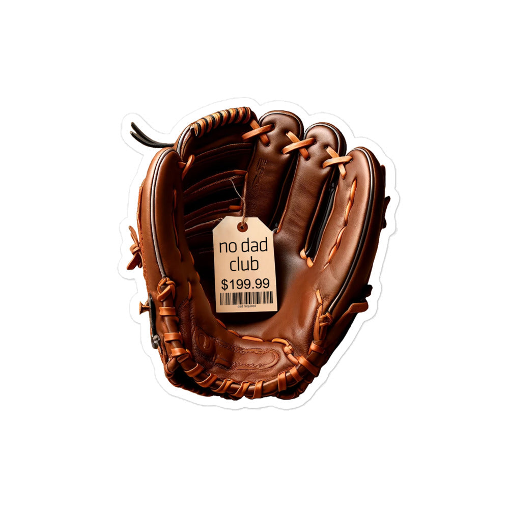 ndc Sticker of a new baseball glove. Reminder of never having a father figure.